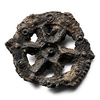 Medieval Pewter Catherine's Wheel Pilgrim's Badge