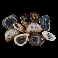 Group of Ten [10] Cut and Polished Agate Geode Halves