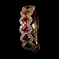 18 Karat Gold Diamond and Fancy Sapphire Earring