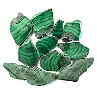 Group of Ten [10] Cut Malachite Slabs