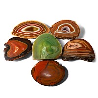 Collection of Six [6] Cut and Polished Agate Geode Sections