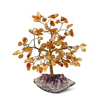 Citrine Gem Tree on Amethyst Crystal Geode Section