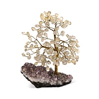 Quartz Gem Tree on Amethyst Crystal Geode Section
