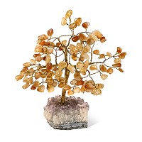 Citrine Gem Tree on Amethyst Crystal Geode Section