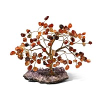 Carnelian Gem Tree on Amethyst Crystal Geode Section