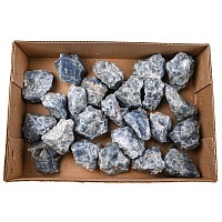 Group of Twenty Four [24] Large Blue Calcite Crystal Display Chunks
