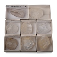 Group of Eight [8] Boxed Quartz and Smoky Quartz Crystal Specimens