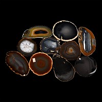 Group of Ten [10] Cut and Polished Agate Geode Slices
