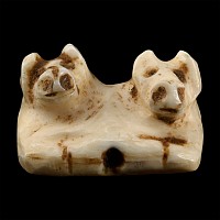 Western Asiatic Stone Double Bovine Head Amulet