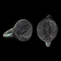 Greek Bronze Signet Ring with Portrait