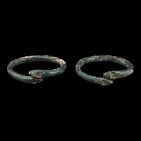 Luristan Bronze Dragon-Headed Bracelet Pair