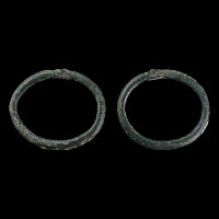 Luristan Bronze Dragon-Headed Bracelet Pair