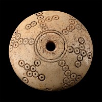 Large Byzantine Bone Decorated Spindle Whorl