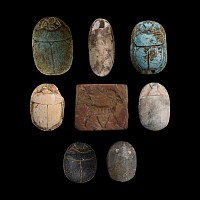 Egyptian Stone Scarab and Amulet Collection