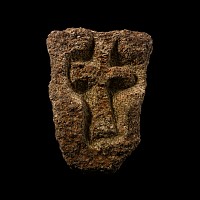 Medieval Pilgrim's Waymark Stone with Cross
