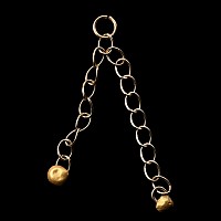 Eastern Roman Gold Pendant Bead Pair on Chain