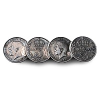 George V Silver Coin Pin Brooch
