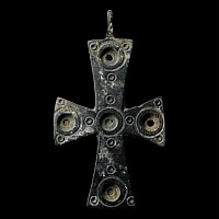 Byzantine Bronze Pectoral Cross Pendant
