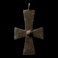 Byzantine Bronze Pectoral Cross Pendant