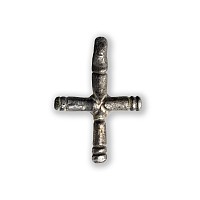 Byzantine Silver Cross Pendant with Cabochon