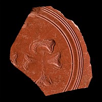 Roman Redware Plate Fragment with Chi Rho