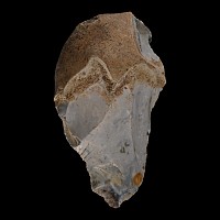 Stone Age Knapped Bifacial Flint Handaxe with Blue-White Patina