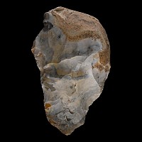 Stone Age Knapped Bifacial Flint Handaxe with Blue-White Patina