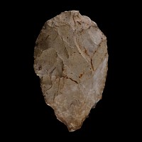 French Stone Age Knapped Flint Cordate Handaxe