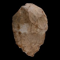 French Stone Age Knapped Flint Cordate Handaxe