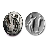 Roman Dark Green Gemstone with Erotic Scene