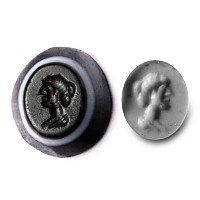 Roman Banded Agate Gemstone with Female Bust