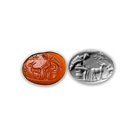 Roman Carnelian Gemstone with Man and Goat