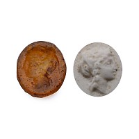 Roman Glass Gem with Female Bust
