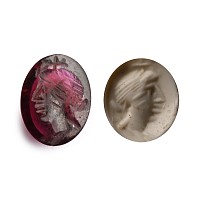 Roman Garnet Gemstone with Female Bust