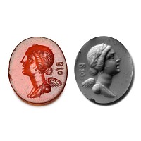 Roman Carnelian Gemstone with Portrait of Goddess Ebe