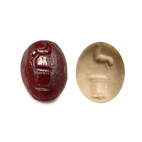 Roman Glass Gem with She-Wolf