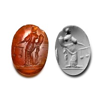 Roman Carnelian Gemstone with the Goddess Fortuna