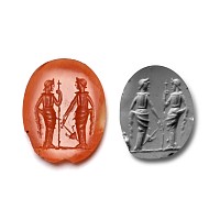 Roman Carnelian Gemstone with Goddesses