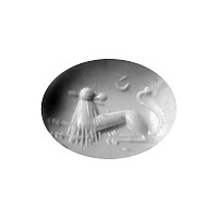 Roman Rock Crystal Gemstone with Crouching Lion