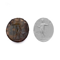 Roman Agate Gemstone with Figure Holding a Spear