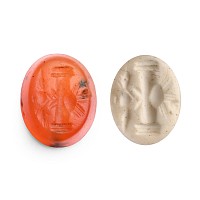 Roman Carnelian Gemstone with Jupiter's Thunderbolt