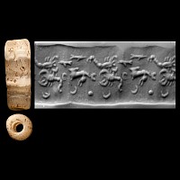 Western Asiatic Banded Agate Cylinder Seal with Scorpions