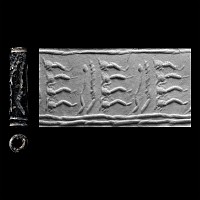 Western Asiatic Black Stone Cylinder Seal with Insects