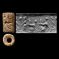 Western Asiatic Stone Cylinder Seal with Presentation Scene