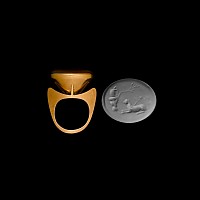 Roman Carnelian Gemstone with Panther in Gold Ring