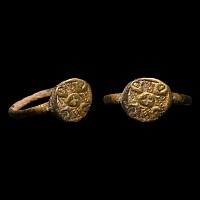 Medieval Bronze Ring with Cross