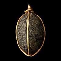 Western Asiatic Bead with Gold Wire Pendant
