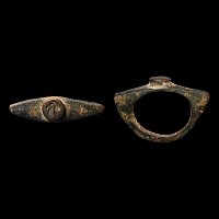 Roman Bronze Ring with Corn Stalks