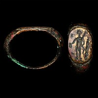 Roman Bronze Ring with Standing Figure