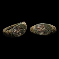 Roman Bronze Ring with Lion